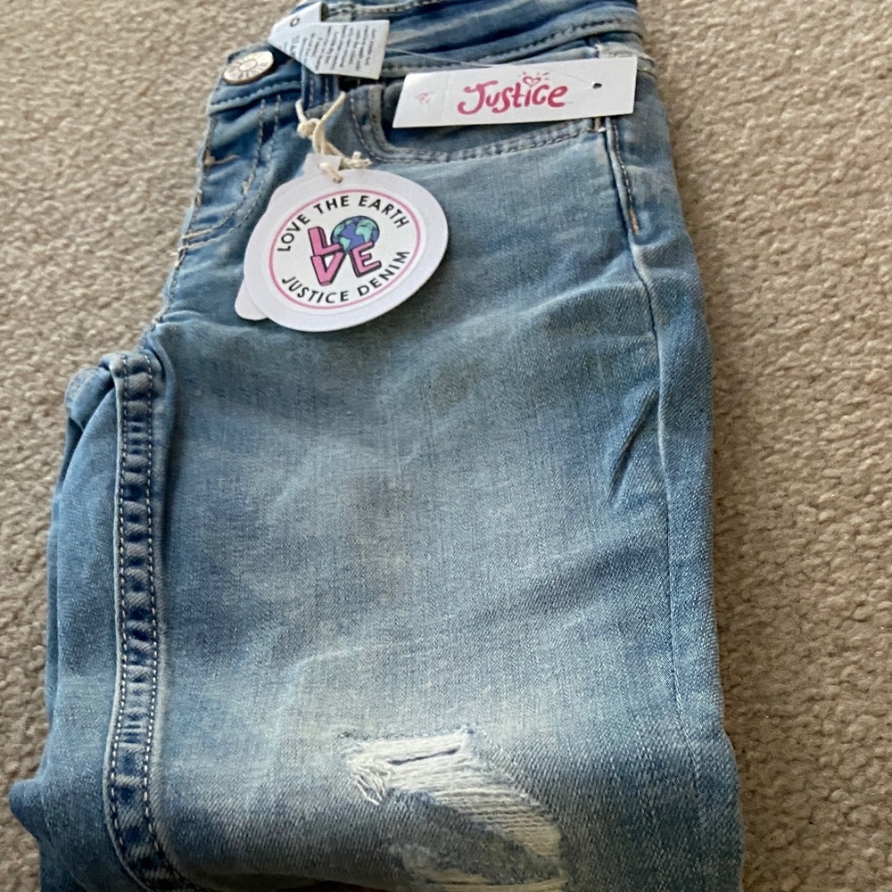 Justice Light Blue Girls Jeggings Size 6
